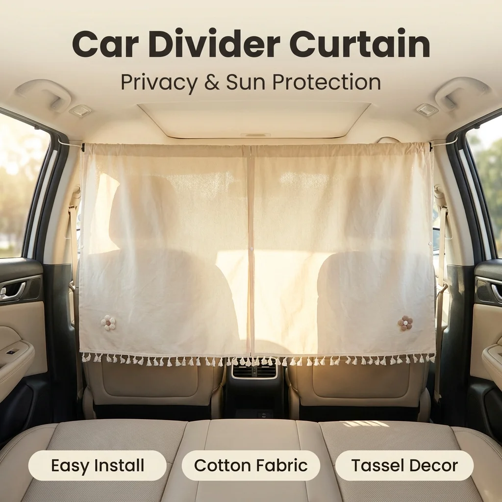 4-in-1 set Car Privacy Curtain Set Window Shade for Travel Nap Night Camping One Package Contains 2 Set