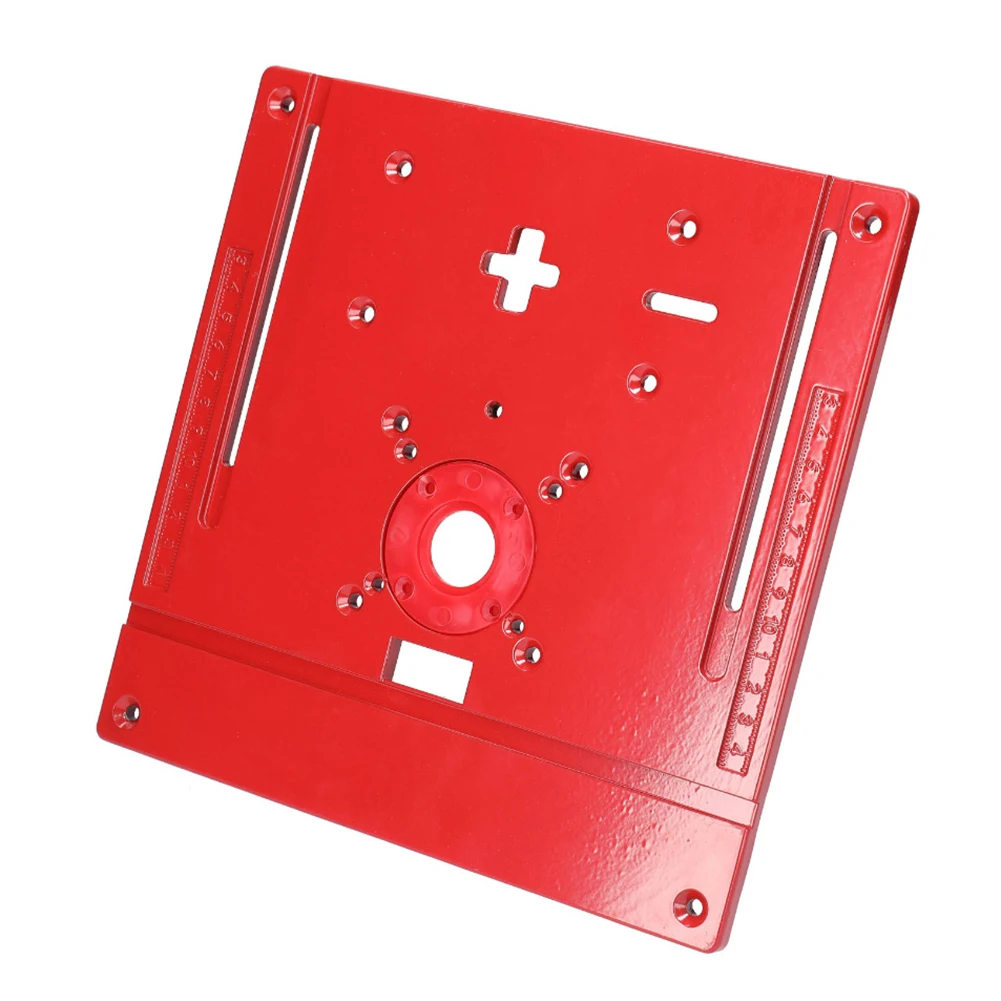 Red Aluminum Router Table Insert Plate 240x245mm With Screws For Woodworking Benches Drilling Tool Accessories