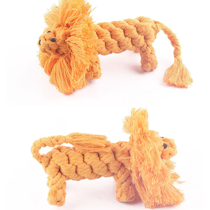 

Biting Grinding Cotton Rope Knitting Lion Dog Chew Toy