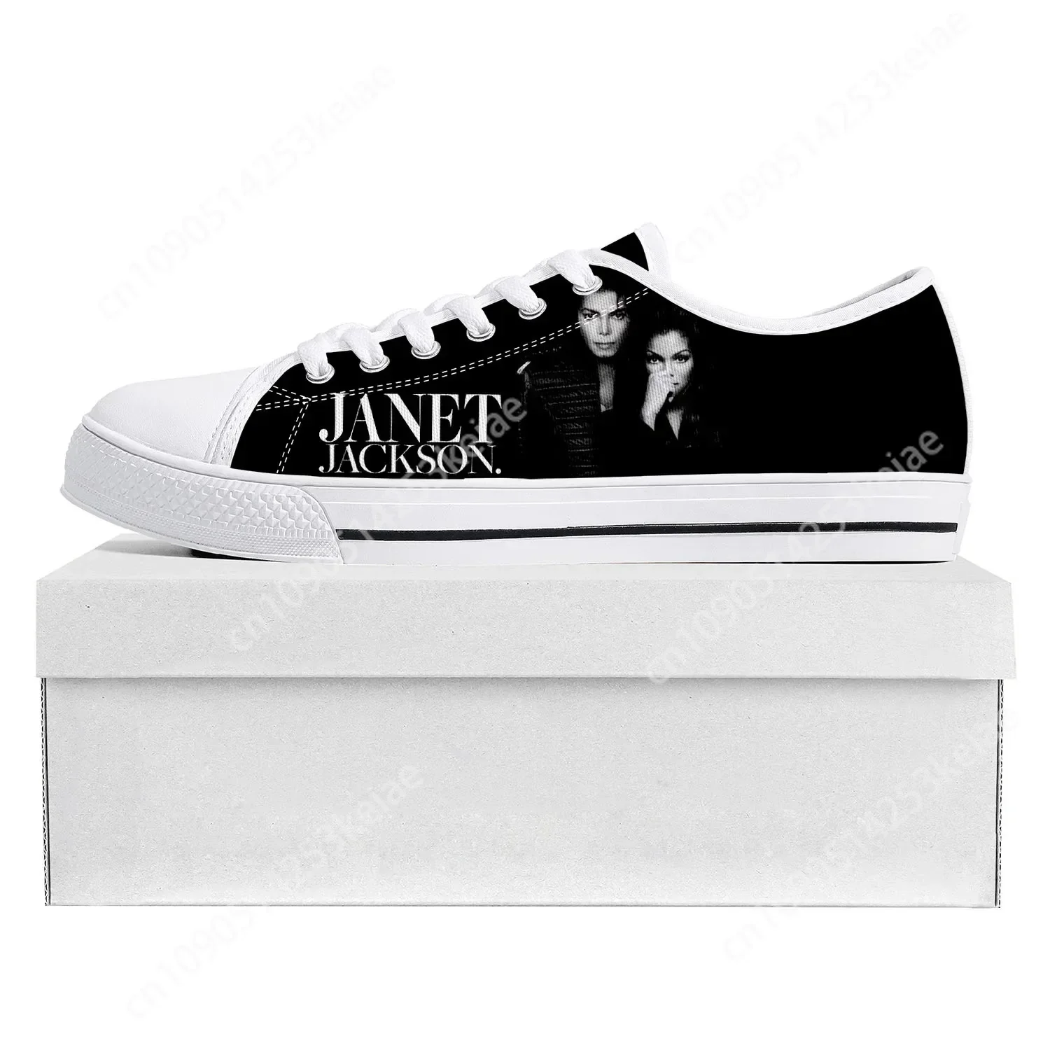 Janet Jackson Singer Low Top High Quality Sneakers Mens Womens Teenager Canvas Sneaker The Jacksons Custom Casual Made Shoe