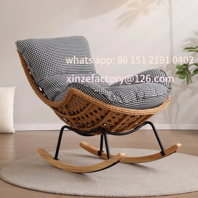 

Customizable Lounge Chair for Balcony Woven Rattan Lobster Chair Indoor Swing Seat Comfortable Single Sofa for Li