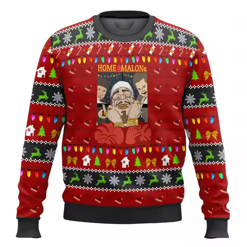 Merry Christmas alone at home Ugly Christmas sweater cartoon animation Men's pullover 2026 fashionable couple shirts Sweatshirt - Image 17
