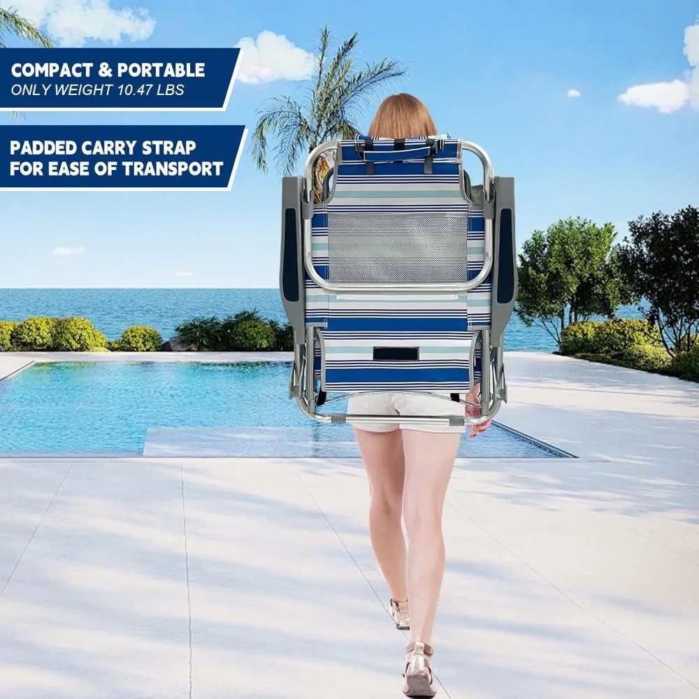 Rucksack Strandkorb Aluminium 2er-Pack mit klappbarem Campingtisch