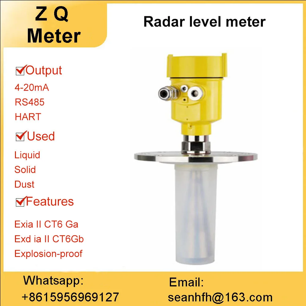 Radar level gauge anti-corrosion acid-base River Water Conservancy intelligent high frequency guided wave 4-20ma RS485 hart