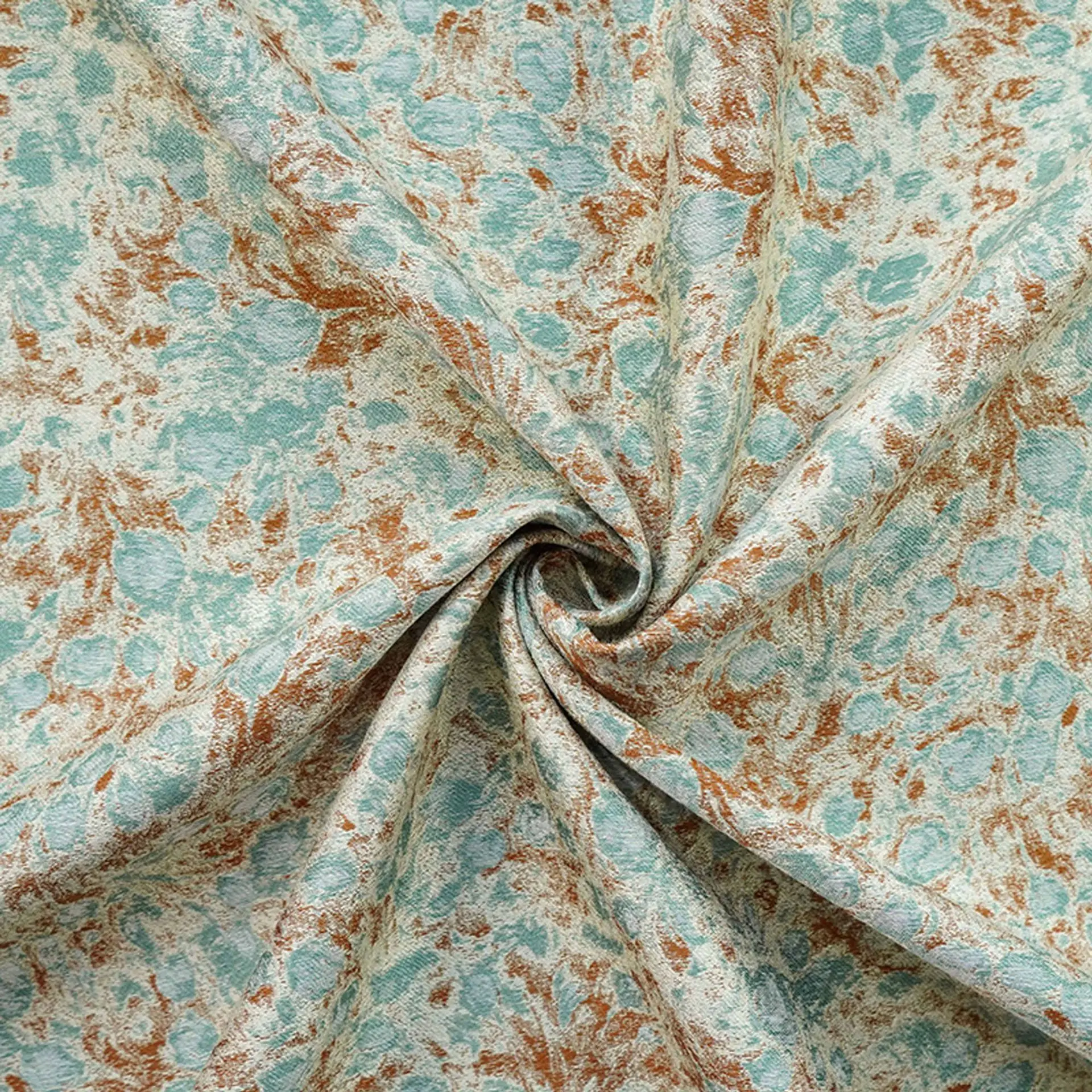 

Green Brown Abstract Floral Yarn Dyed Jacquard Fabric Pastoral Women's Dress Skirt Vest Suit Decorative Sewing Fabric