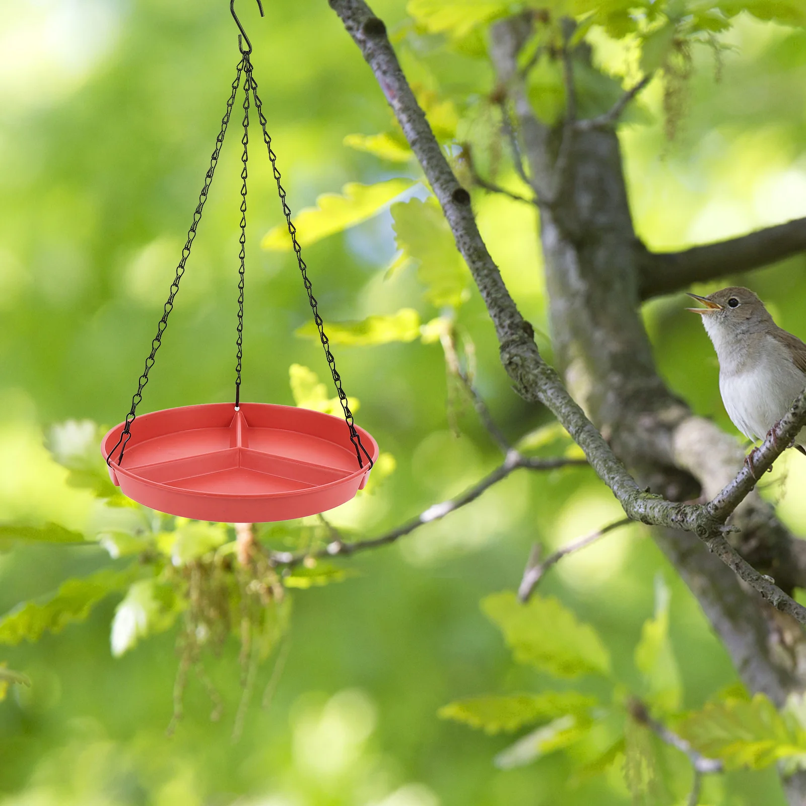 

Red Small Hanging Bird Feeder Bath Tray Outdoor Mountable Bath Dish Watering Utensils Garden Feeders Pet Supplies