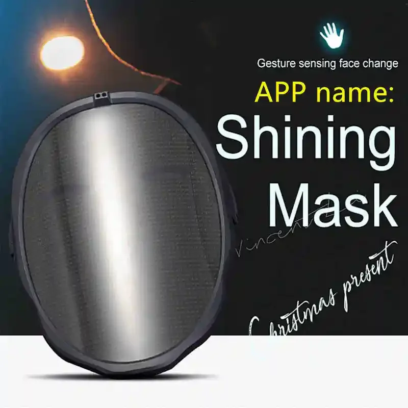 Bluetooth RGB leuchten LED-Maske DIY Bild Animation Text Halloween Weihnachten Karneval Kostüm Party Spiel Kind Masken Deko Geschenk