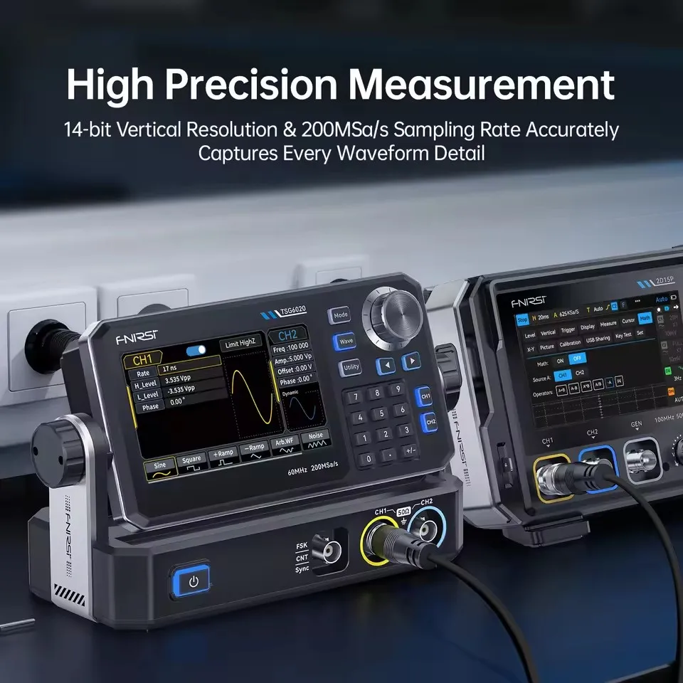 FNIRSI TSG3020 TSG6020 Dual-Channel Function Signal Generator 30MHz/60MHz 200MSa/s 4.3
