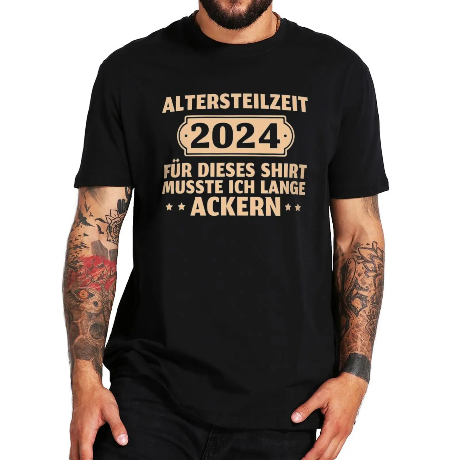 Toekomstige Pensionering 2024 T-Shirt Duits Humor Gepensioneerd Gepensioneerd Vader Cadeau Tee Tops 100% Katoenen Zachte Unisex O-hals T-Shirt Eu Maat