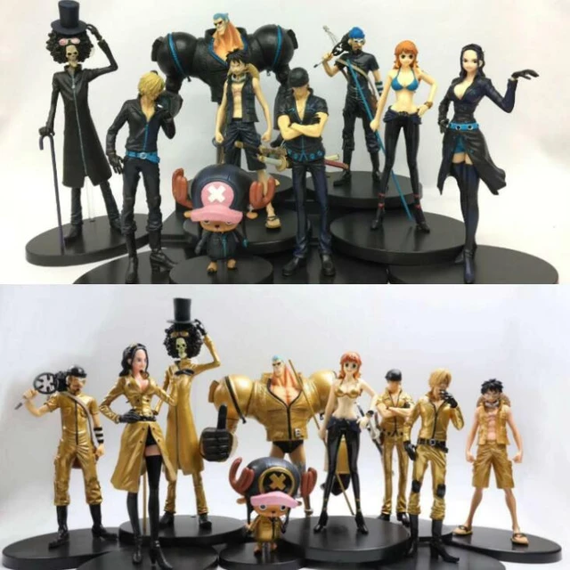 Anime DXF One Piece Film Gold Grandline Men 9pcs/set 15th Anniversary  Characters Luffy Figure Collection Toys