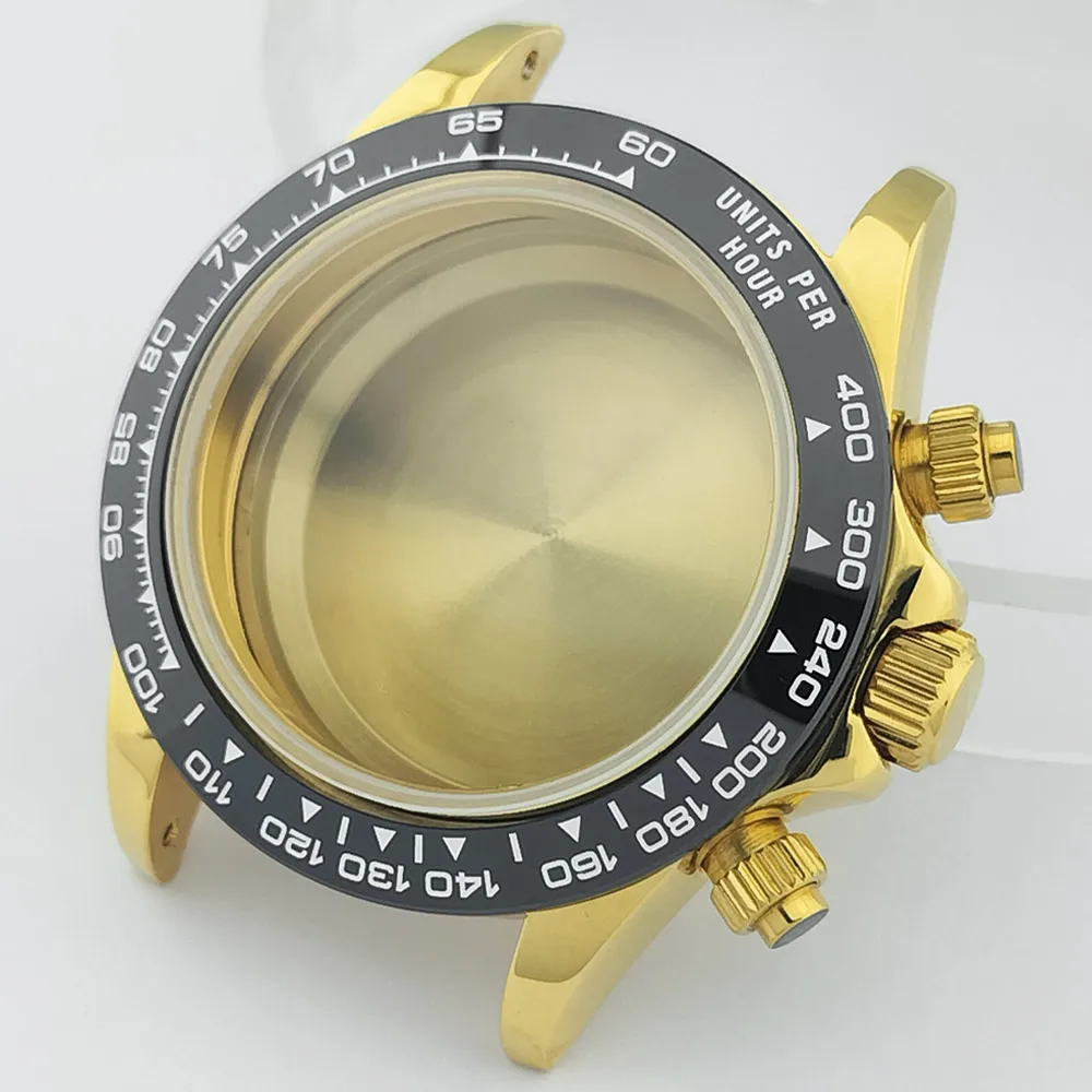 39-mm-Uhrenarmband aus Metall für Herren, passend für das VK63-Uhrwerk, mit Saphirglas, in den Farben Silber, Roségold und Schwarz, Uhrenzubehörteile. – Detail 17