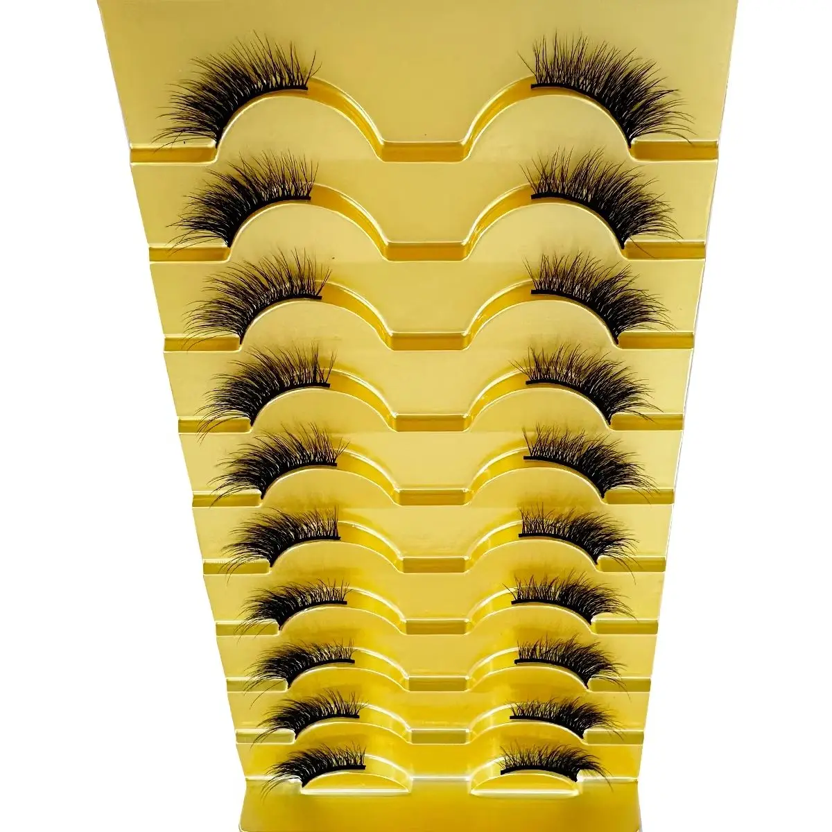 Half Lashes Natural Look Wispy 10 Pairs Cat Eye Lashes 3D False Eyelashes Fluffy Soft 15MM Short Faux Mink Lashes