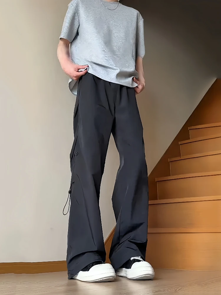 

Cleanfit Ice Silk Men's Summer Thin Straight Leggings Casual Pants Qui Dry Umbrella Soldier Workwear Trousers Street Sle