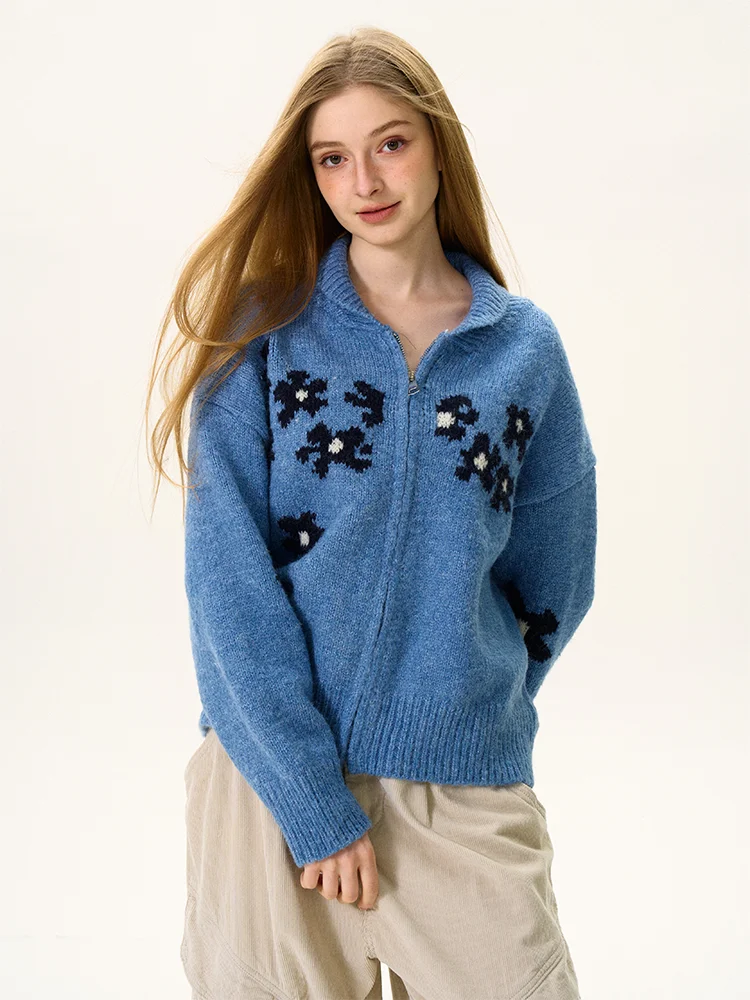 

Don Cry Американский вязаный свитер с v-образным вырезом в стиле ретро, новый женский осенне-зимний открытый кардиган Lazy Feel Small ence Top Tren...