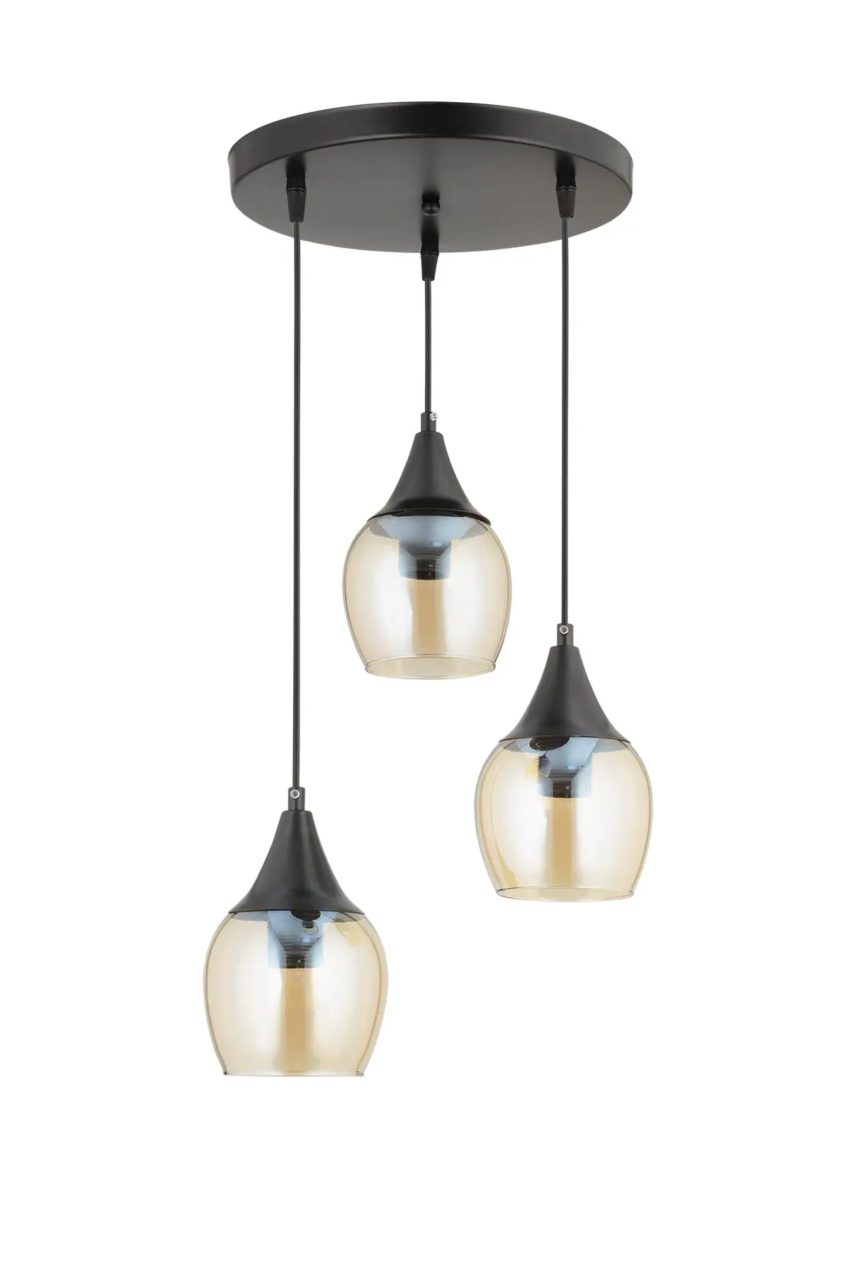 DOLBOVI Sante 3-piece black honey glass Modern pendant chandelier