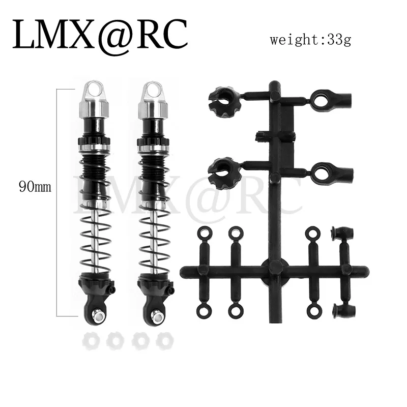 LMX-معدن امتصاص الصدمات ل RC الزاحف سيارة ، ترقية أجزاء الملحقات ، 80 مللي متر ، 90 مللي متر ، محوري SCX10 ، RBX10 ، Traxxas ، TRX4 ، D90 ، 1 ، 10 ، 2 قطعة