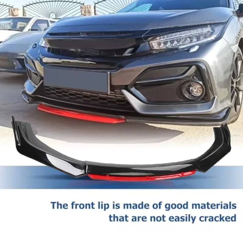 

Универсальный передний бампер, комплект из 4 предметов, спойлер, сепаратор, передняя лопата, дизайн автомобиля, гладкий спойлер для модификации автомобиля