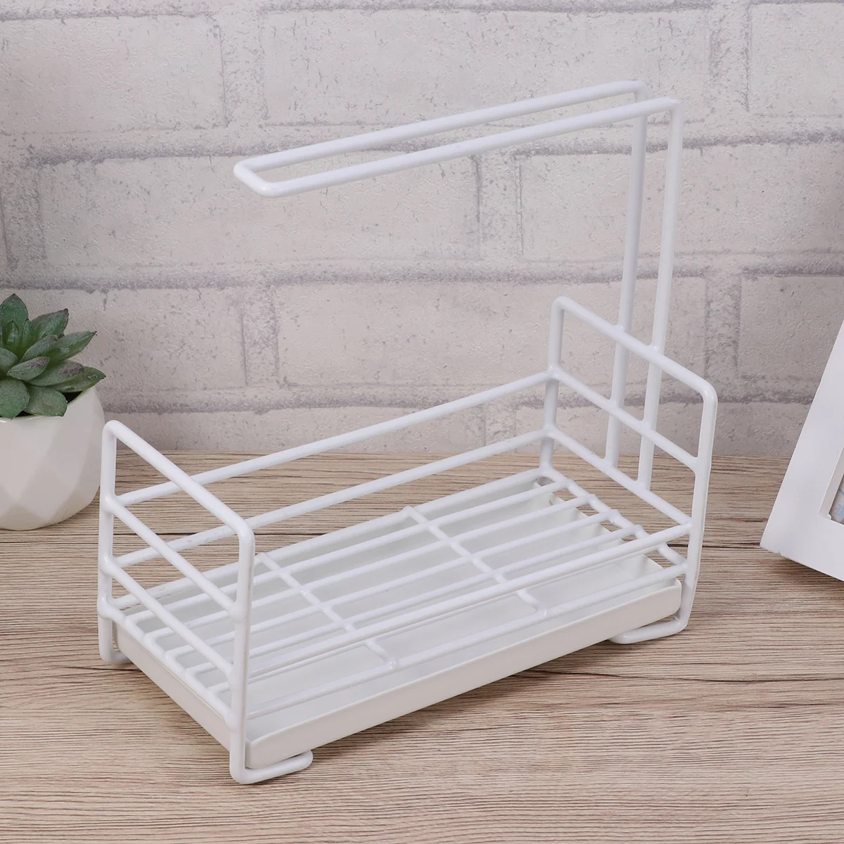 

Hook Style Drain Rack Heavy Duty Iron Kitchen Organizer For Sponges Countertop Storage Shelf Sink Drain Rack Removable Tray