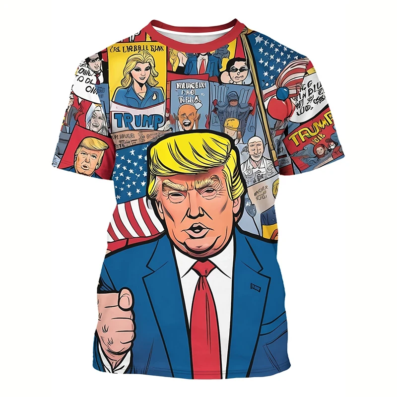 Donald Trump 3d Print T-shirt For Men Loose Short Sleeve USA President Graphic T Shirt Summer Street Sports Fitness Tee Shirts