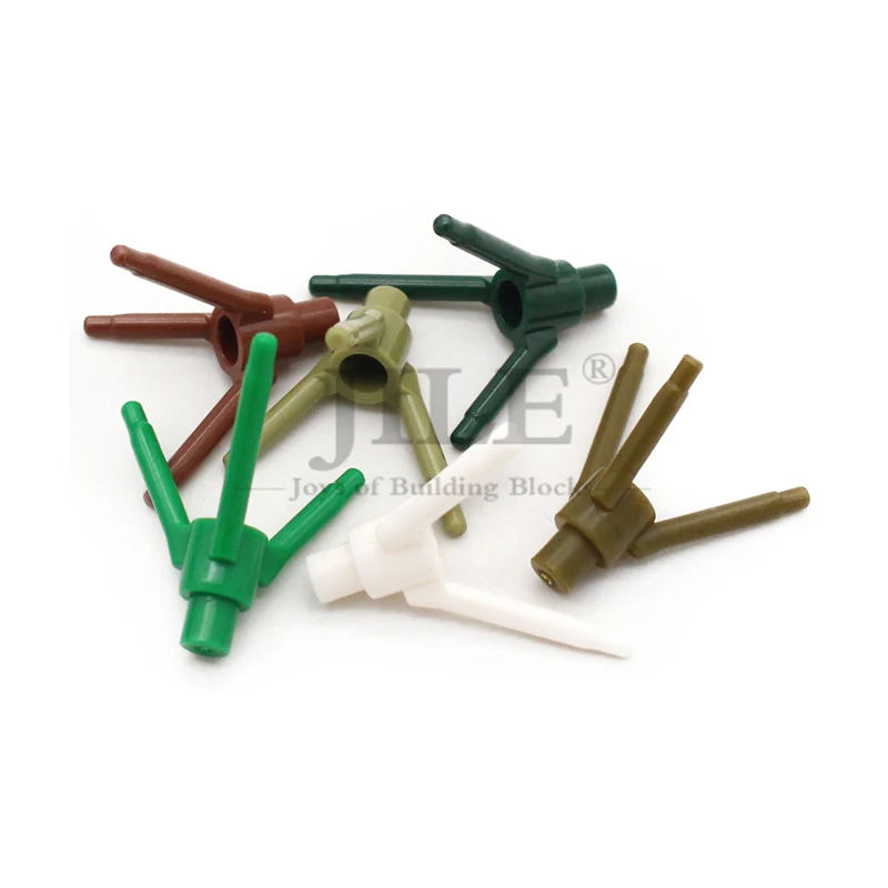 100pcs MOC 24855 Plant Flower Stem with Bottom Pin Building Block Brick DIY  Compatible Tree Forest Branch Accessories Toys