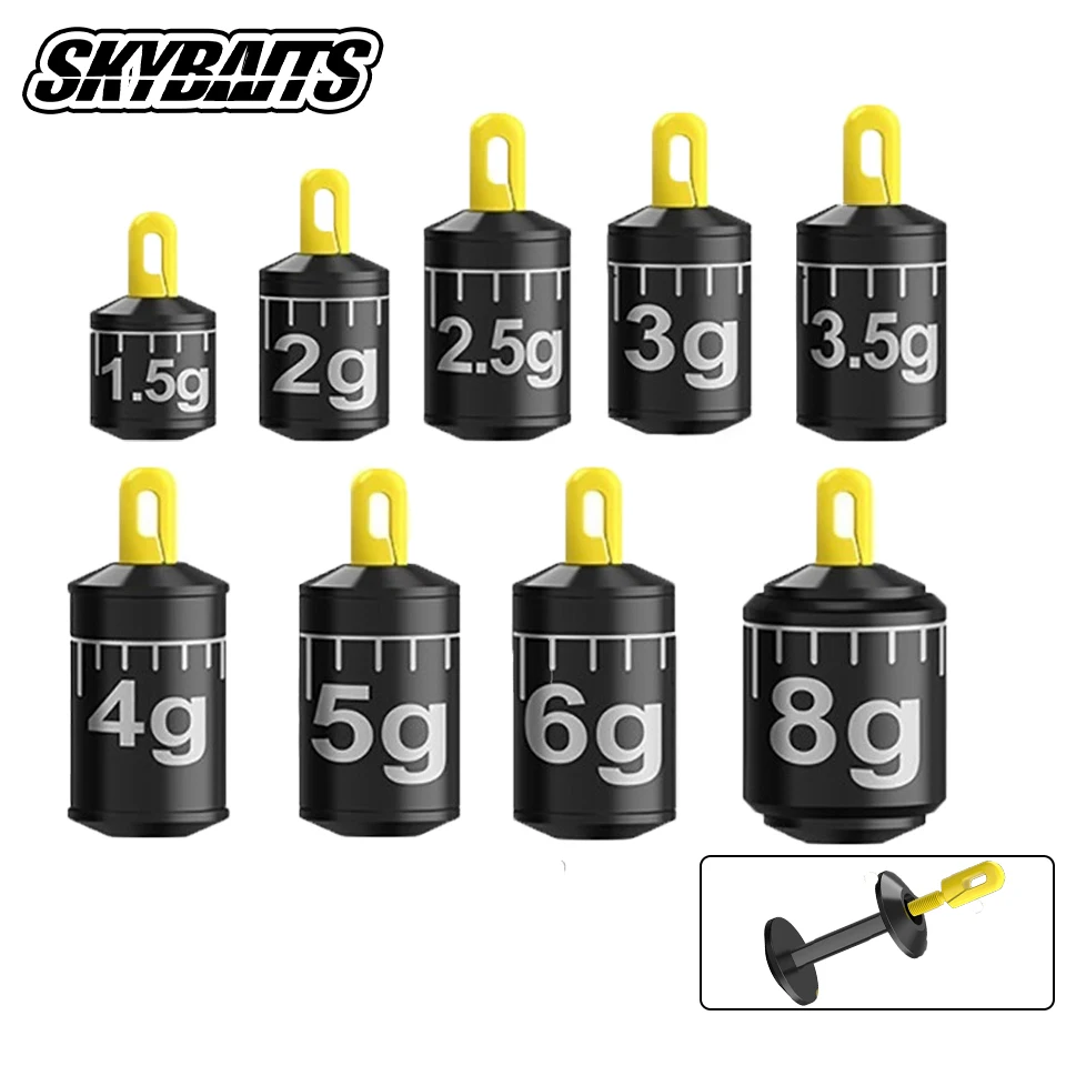 SKYBAITS 5Pcs/lot 1.5-8g Detachable Running Lead Weight Line Weight Sheet Seat Fishing Special Sliding Anti-water Fastening Lead