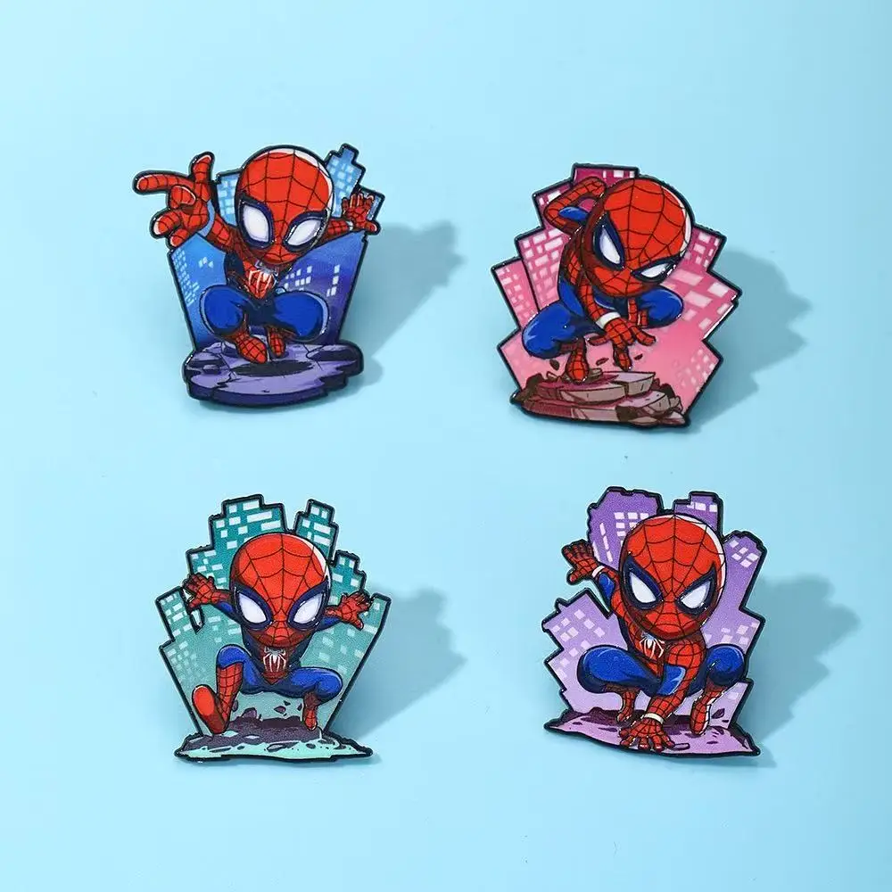 4Pcs Anime Cute Character Brooch Individuality Enamel Pin Backpack Clothing Jewelry Metal Badge Accessories Gift image 3