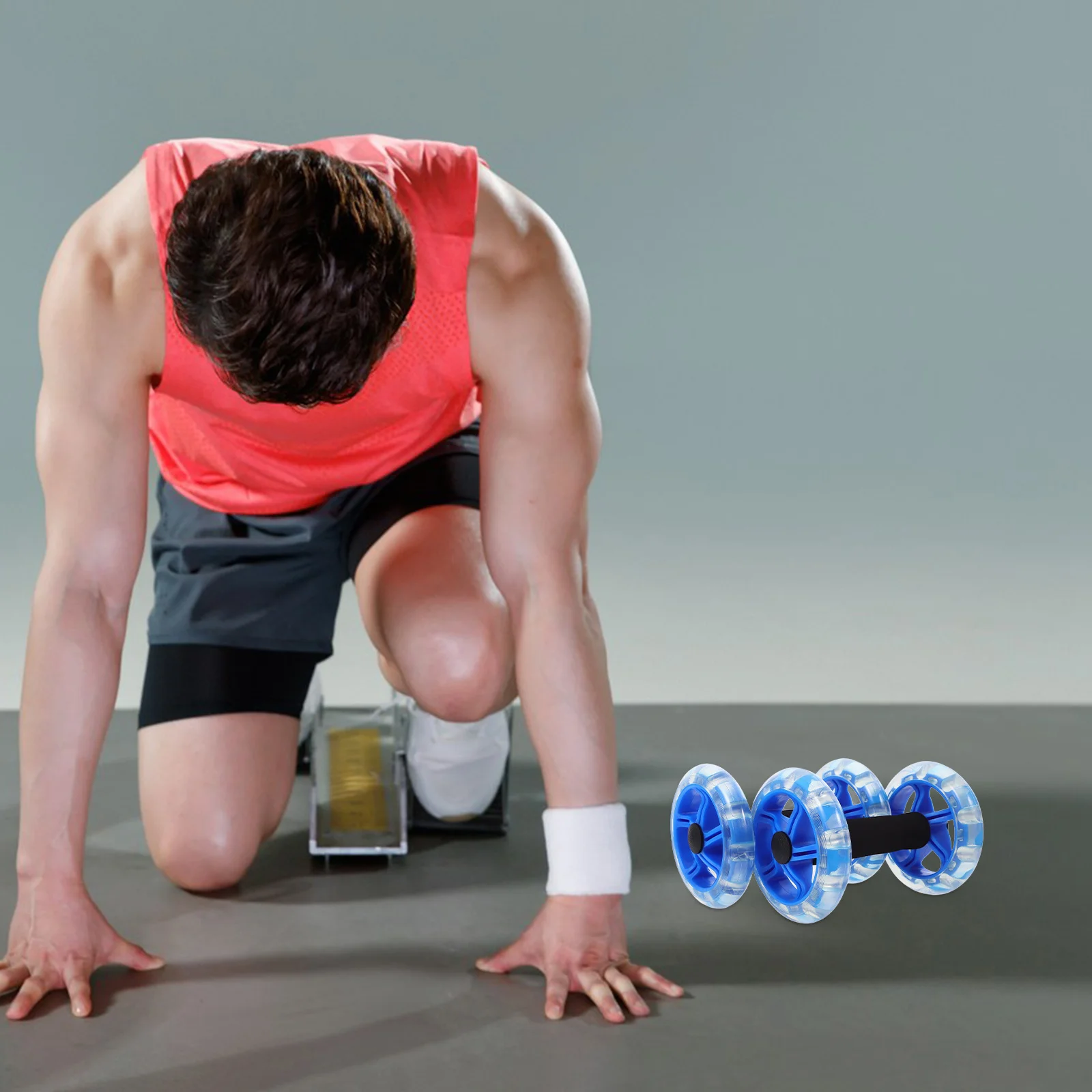 

Ab Roller For Core Strength Calorie Burn Lightweight Portable Fitness Device For Men Women Blue