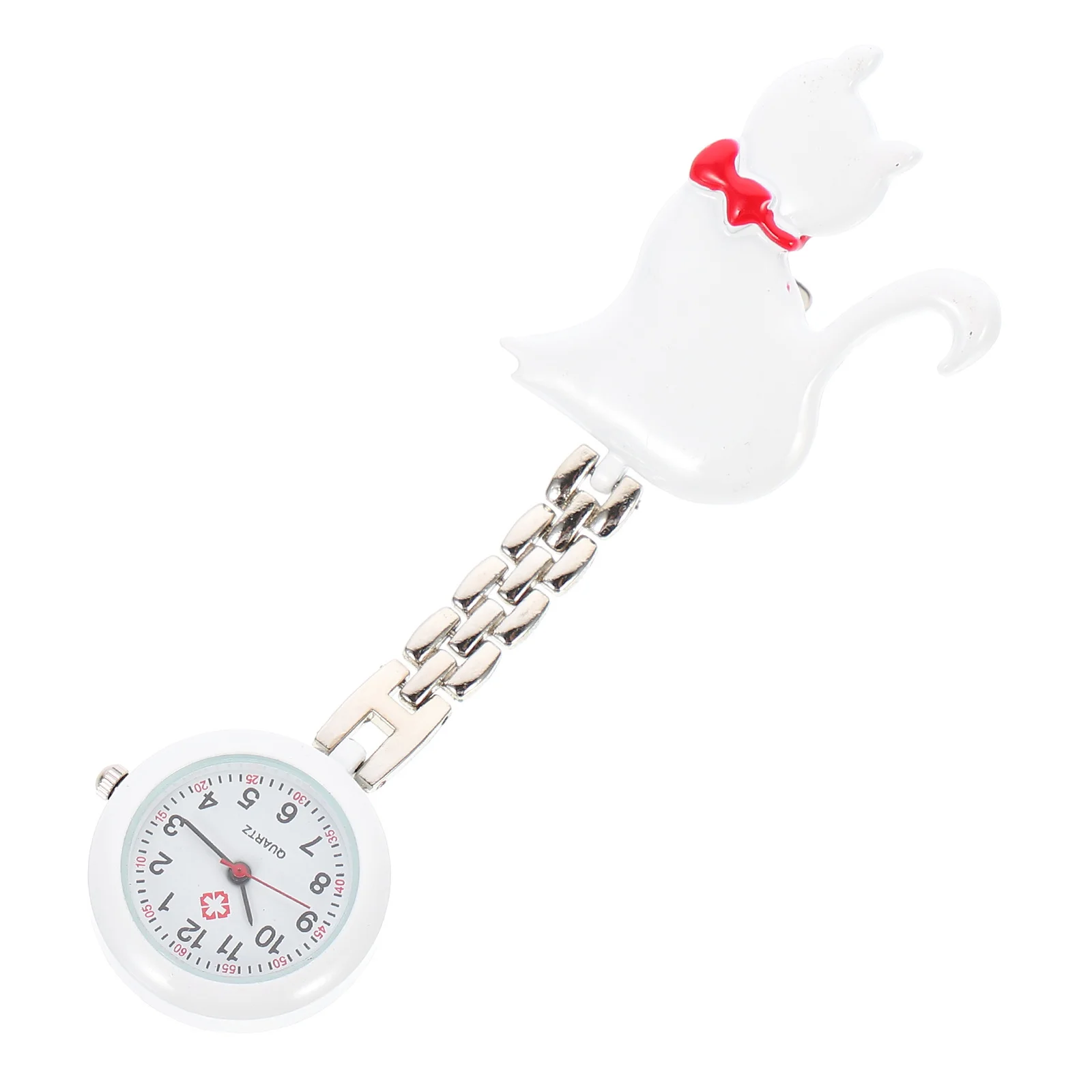 1pc Small Cat Pocket Cat Nurse Pocket Watch For Nurses Doctors Nurse Fob Hanging Chain Watch Student Gift Metal Timepiece