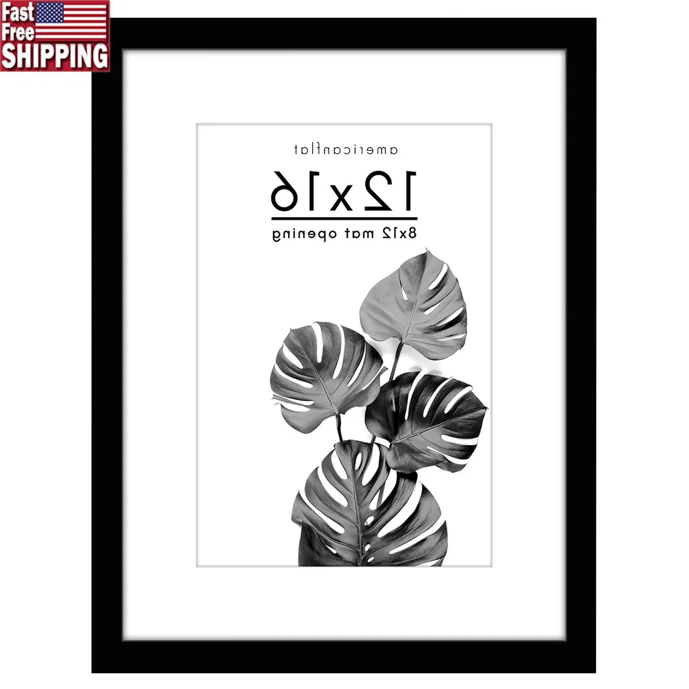 

12x16 Picture Frame Modern Wooden Frame with Glass Cover Home Office Vertical Horizontal Display Family Photos Artwork