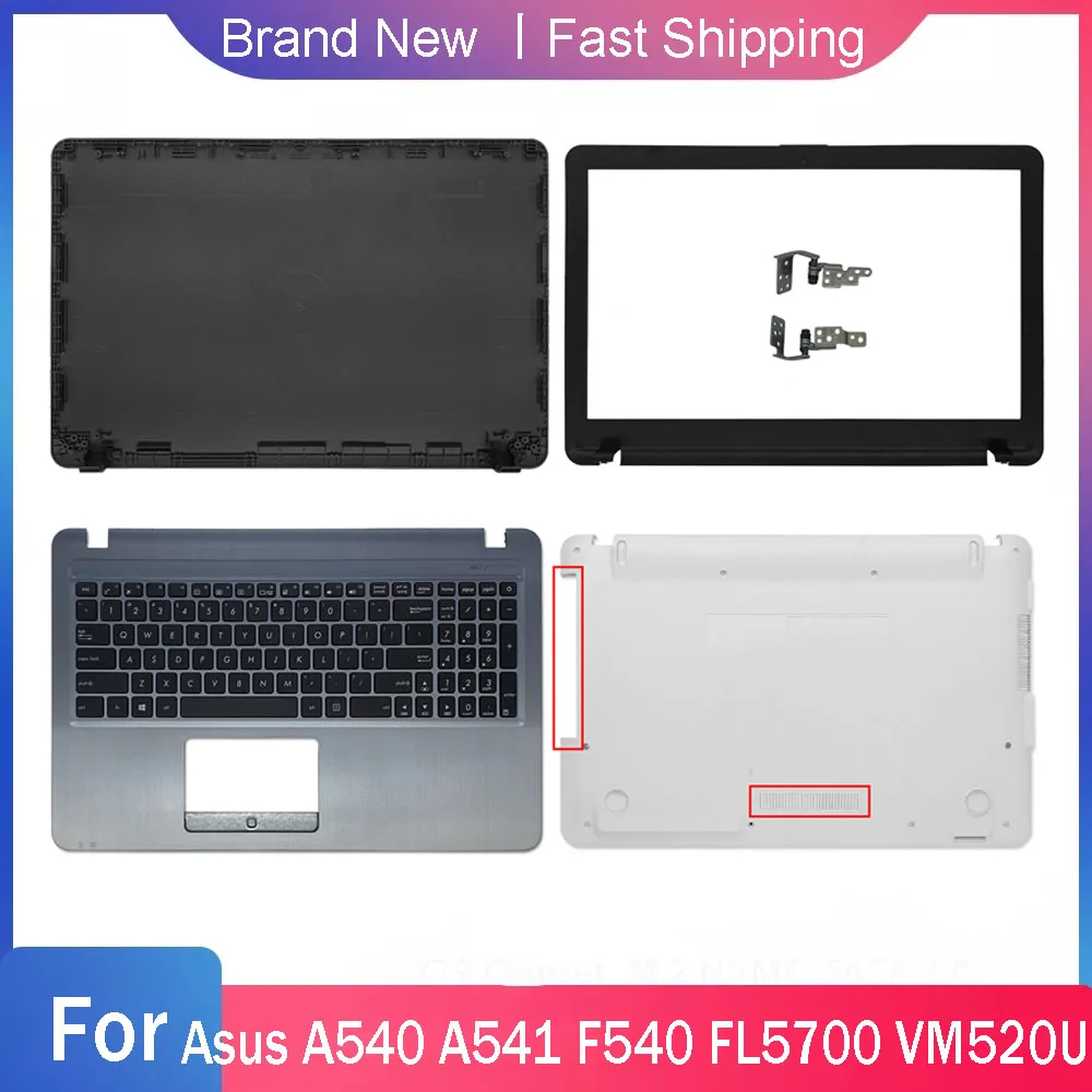 Nueva funda inferior para For Asus A540 A541 F540 FL5700 VM520U cubierta trasera LCD para portátil bisel frontal reposamanos bisagra superior tapa trasera azul