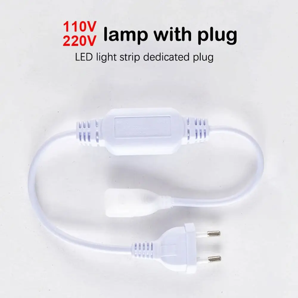 1Pcs New With Plug Light Bar Connector 110V/220V Waterproof Light Strip Plug 25m High Voltage COB LED Light Accessories