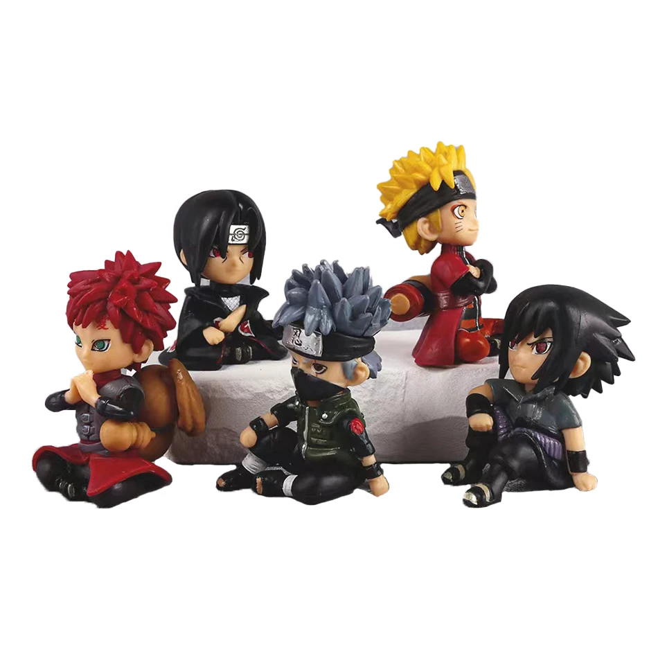 Figurines d'action NarAASakura, Uchiha Gaara Kakashi, modèle en PVC, figurine d'anime Auckland pour la décoration, jouets de collection cadeaux, ensemble de 5 pièces, 7cm