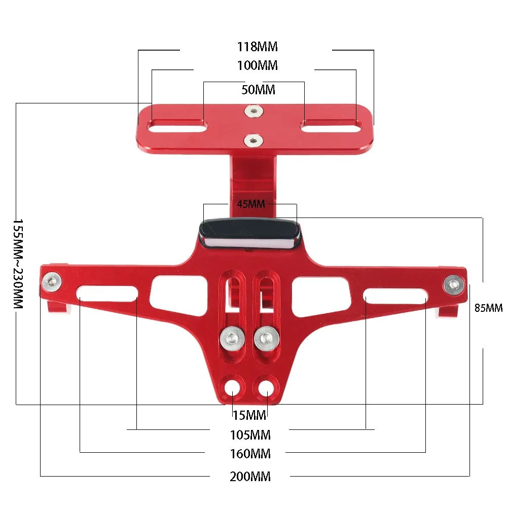 ل Zontes G1-125 G2 ZT125 U 125 U1 U2 Z2 U125 150 U 155 U U155 دراجة نارية رقم لوحة ترخيص حامل قوس بدوره مصباح إشارة