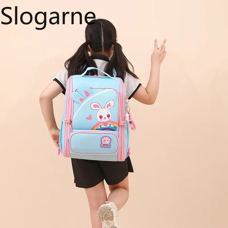 Kids Cute Cartoon Rabbit Backpack Students Dinosaur School Bag Children Waterproof Bunny Bookbag Girls Travel Daypack Schoolbags