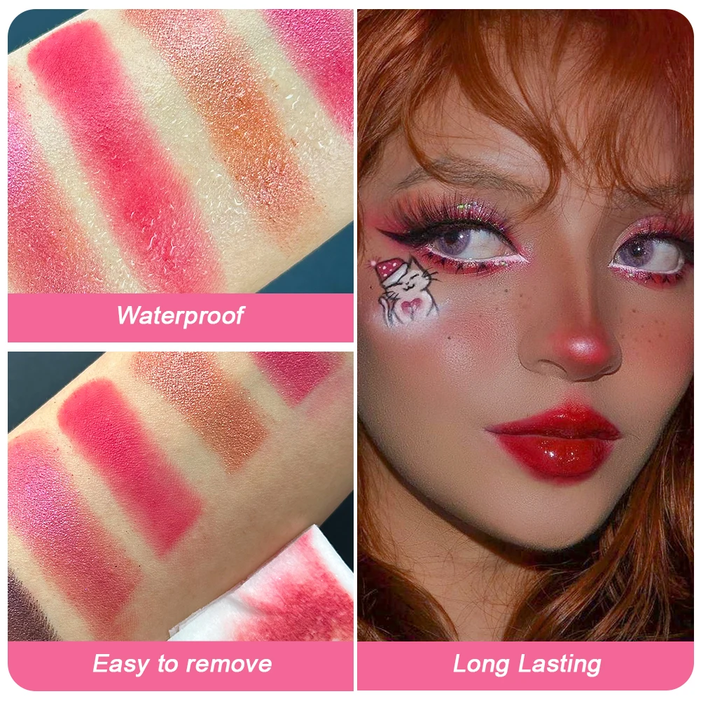 لوحة ظلال عيون مكونة من 9 ألوان، أحمر ووردي، غير لامع، لامع، لمسة نهائية معدنية لمظهر العين الدخانية، أحمر غني، مكياج للعطلات الدرامية #6