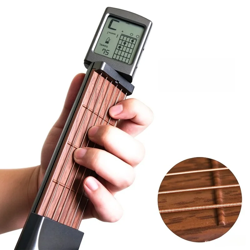 Pocket Guitar Chord Trainer 6 Fret Finger Exerciser Practice Tool for Beginners Learning Scales and Dexterity