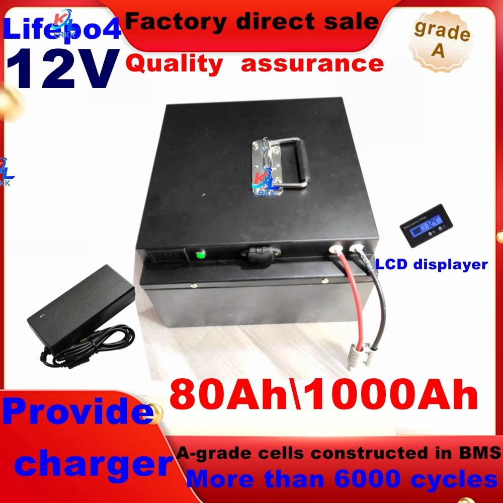 

BMS 4S 12V 100Ah 80Ah 120Ah 150Ah 200Ah 300Ah 400Ah-1000Ah Lifepo4 Battery for 1200W Off-Grid UPS Boat Solar Panel Outdoor