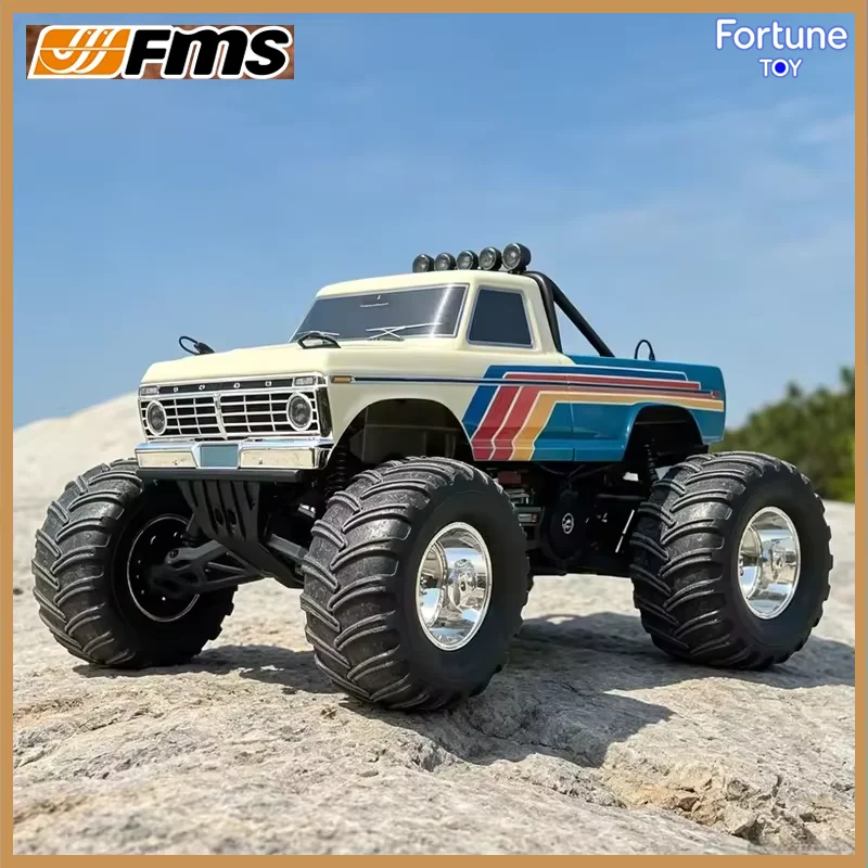 FMS New 1:10 Scale F-100 Brushless RC Monster Truck 2WD Rear Wheel Drive Off Road Remote Control Vehicle Model Toy For Adults