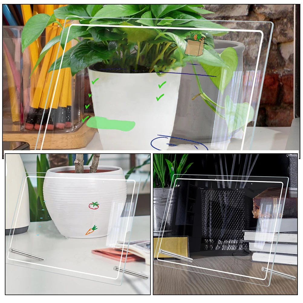 1 Set Acrylic Desktop Whiteboard For Memo Writing Desk Dry Erase Board Planner To Do List Organizer Household Message Board