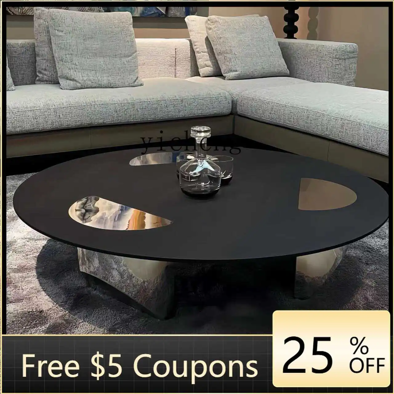 

Минималистичный круглый подвесной журнальный столик Z1 для гостиной, для небольшой квартиры, простой, из массива дерева, высококачественная мебель.