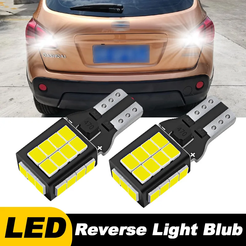 2xFor Nissan Qashqai J11 16-22, X Trail T32 Pathfinder R52 Juke Note LED Reverse Light Blub Lamp W16W T15 921 Canbus Accessories