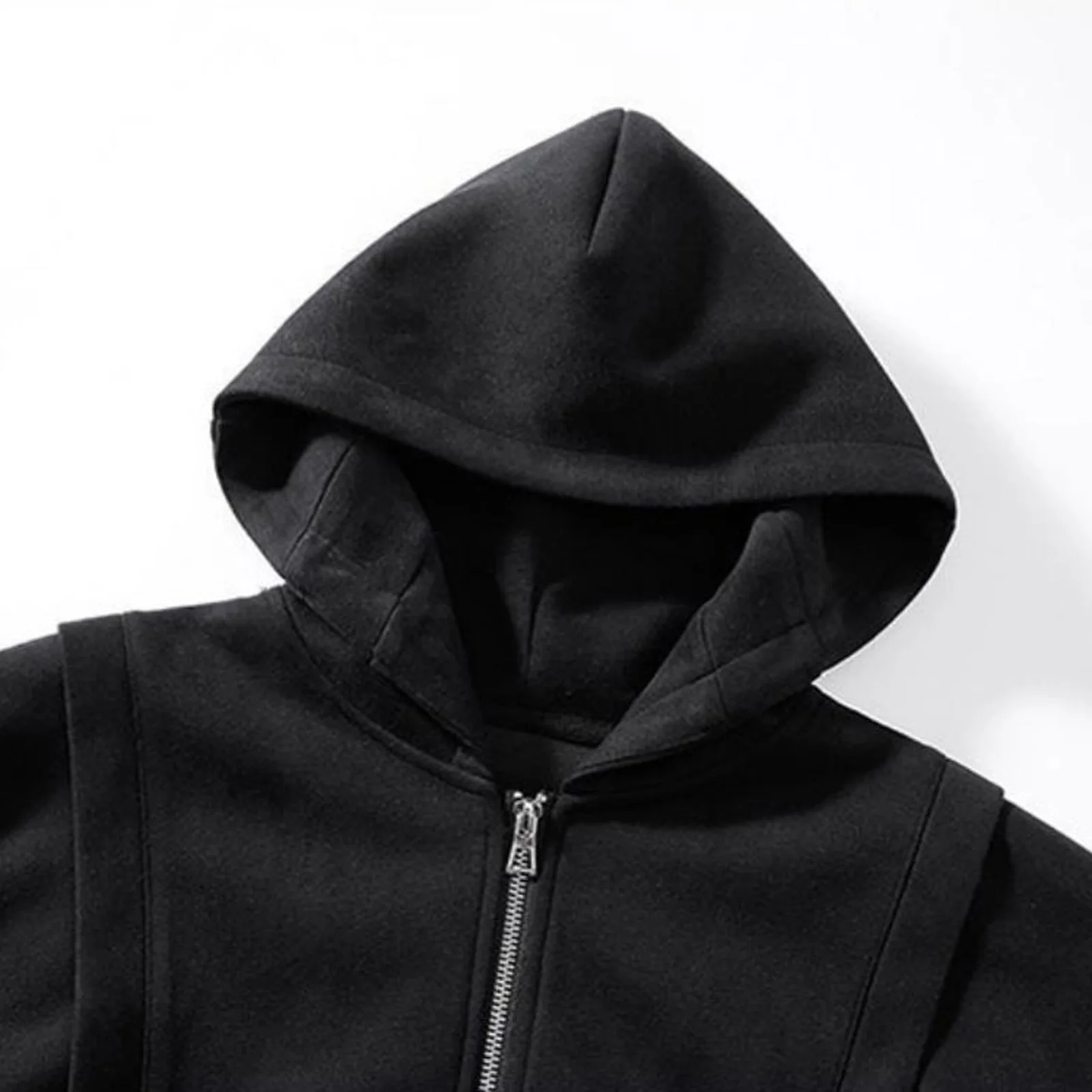 Sweat à capuche zippé pour hommes, Vintage, ample, solide, manches longues, veste à capuche avec poches pour l'hiver et l'automne