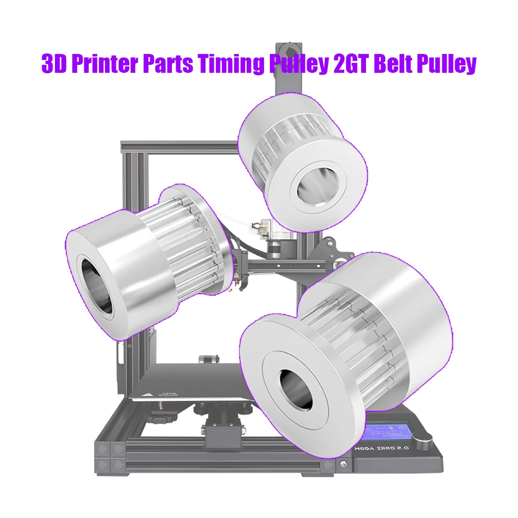 GT2 Timing Pulley 20 Teeth for 3D Printer-5mm/6.35mm/8mm Bore Options Compatible with 6mm Width GT2/2GT Belt CNC Aluminum Pulley