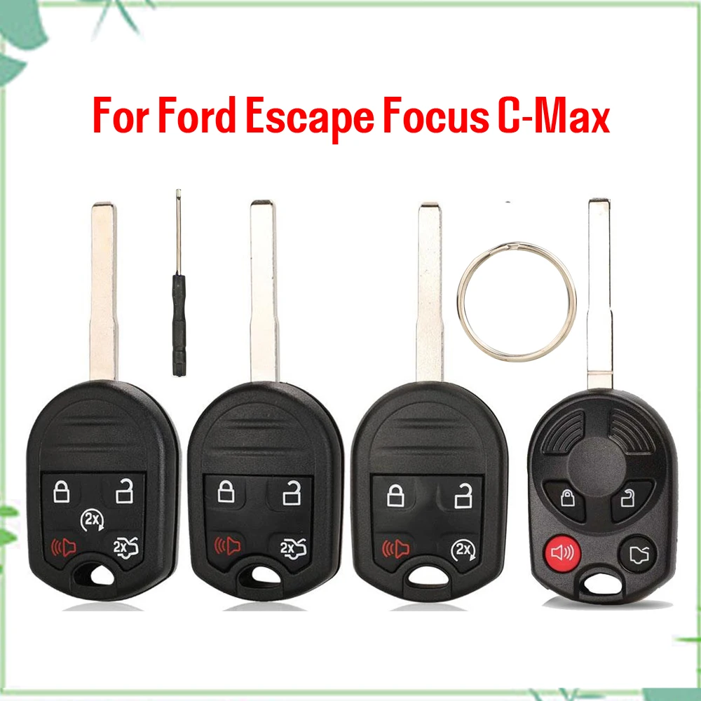 jingyuqin New Remote 4/5Buttons Car Key Shell Case Cover Fob For Ford Escape Focus C-Max Transit HU101 Blade