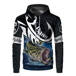 New Fishing Funny Animal Men Hoodies Bass Marlin 3D printed Fashion Pullover Hoodies Casual Oversized Fish Harajuku Women Hoody