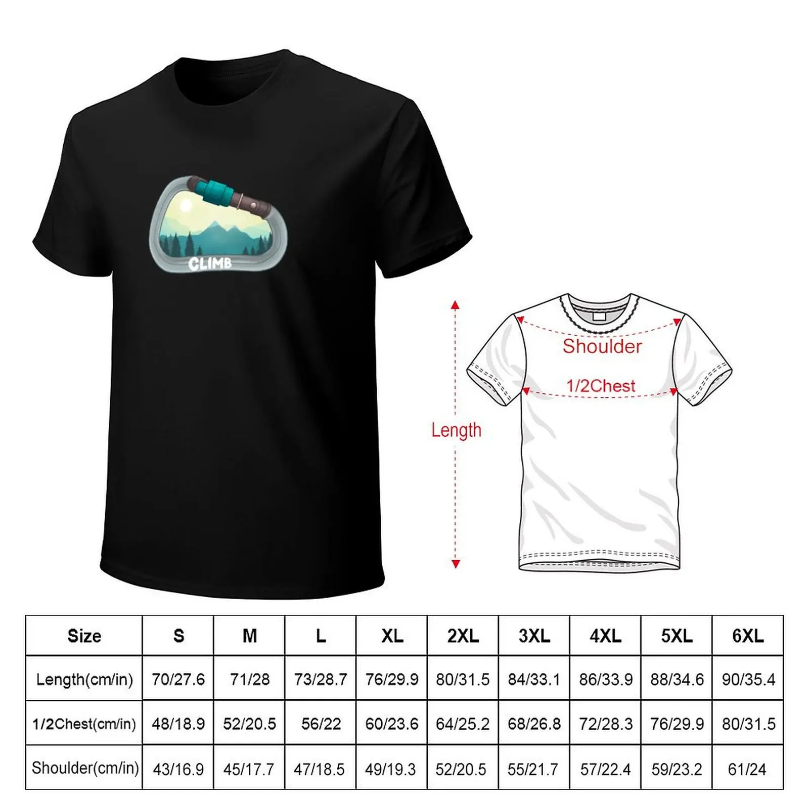 Rock Climbing Carabiner T-Shirt Trendy Casual Short Sleeve Shirt