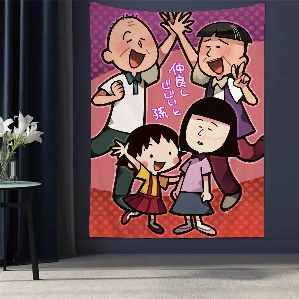 Chibi Maruko Chan Sakura Kyoko Cartoon Tapestry Bohemian Wall Tapestries Mandala Wall Hanging Sheets