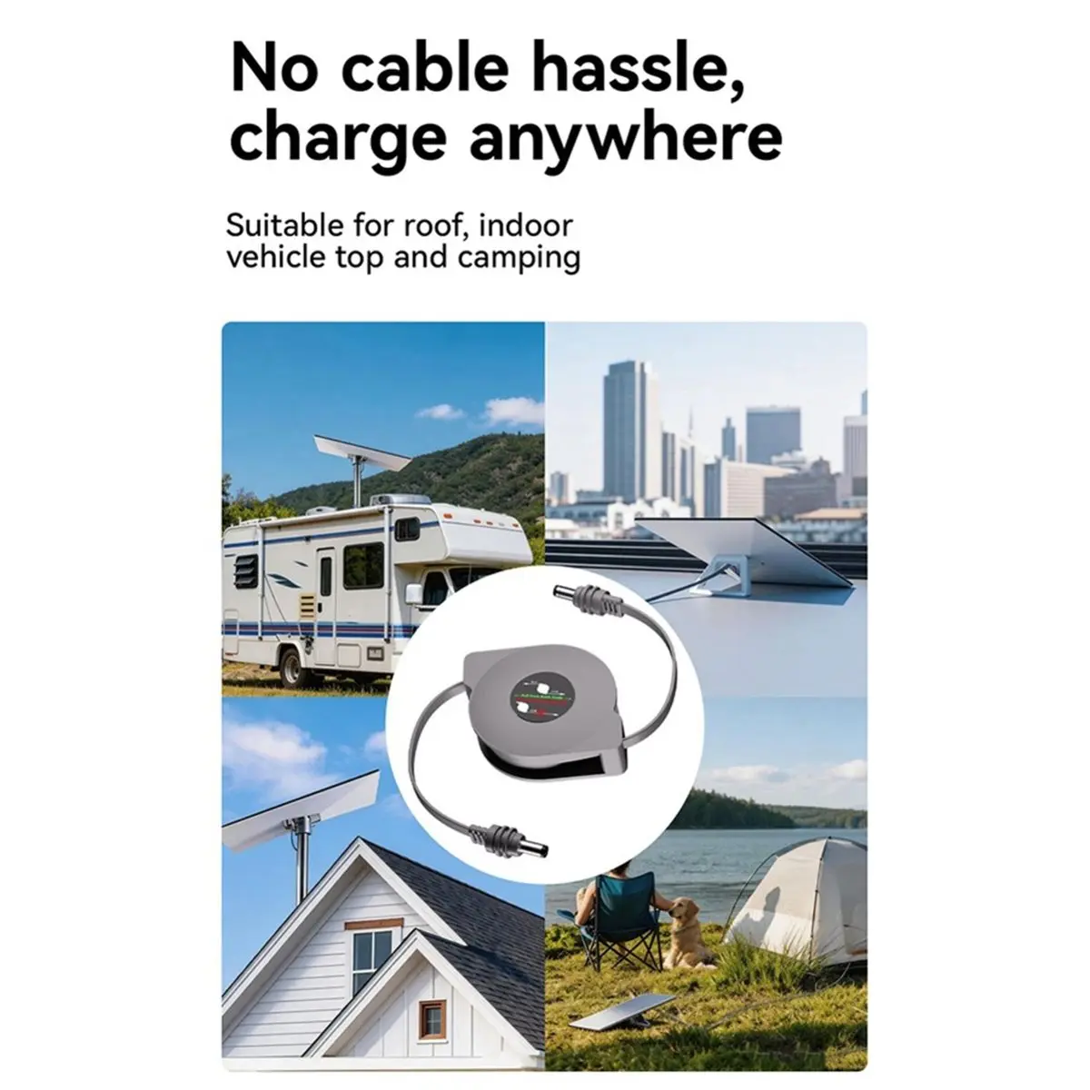 For Mini Retractable Power Cord Male DC5521 to DC5521 Plug-and-Play Portable DC Cable Satellite Cable 5m