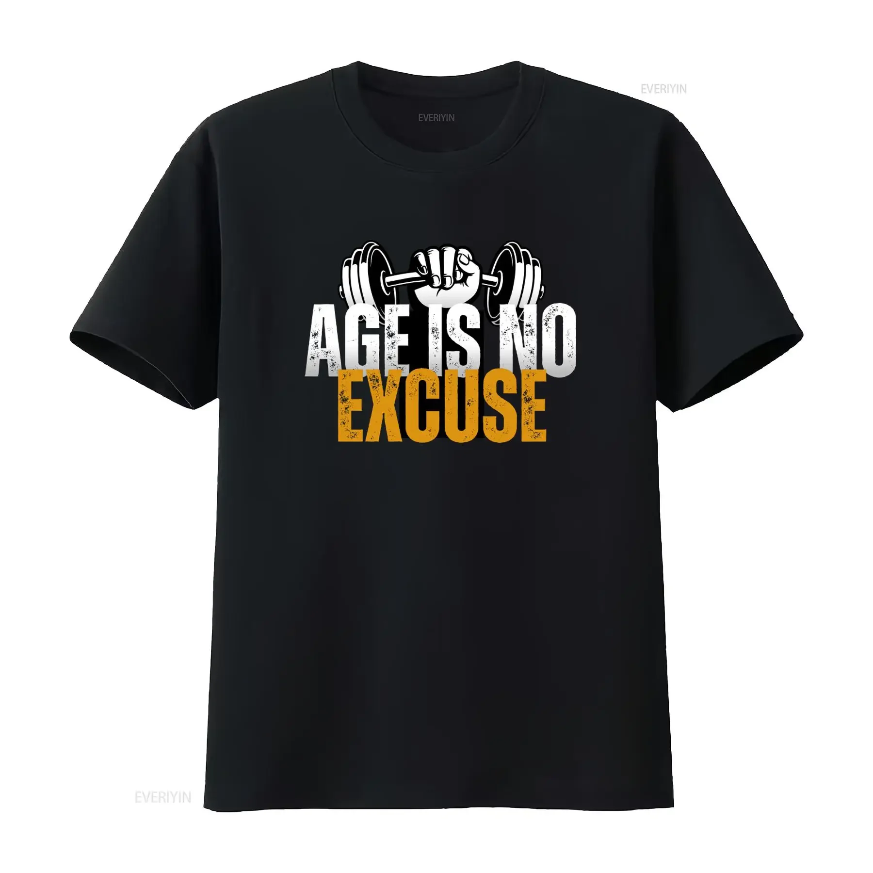 Age Is No Excuse Workout T Shirt Motivational Gym Apparel for Senior Fitness Enthusiasts Inspirational Design Healthy Living