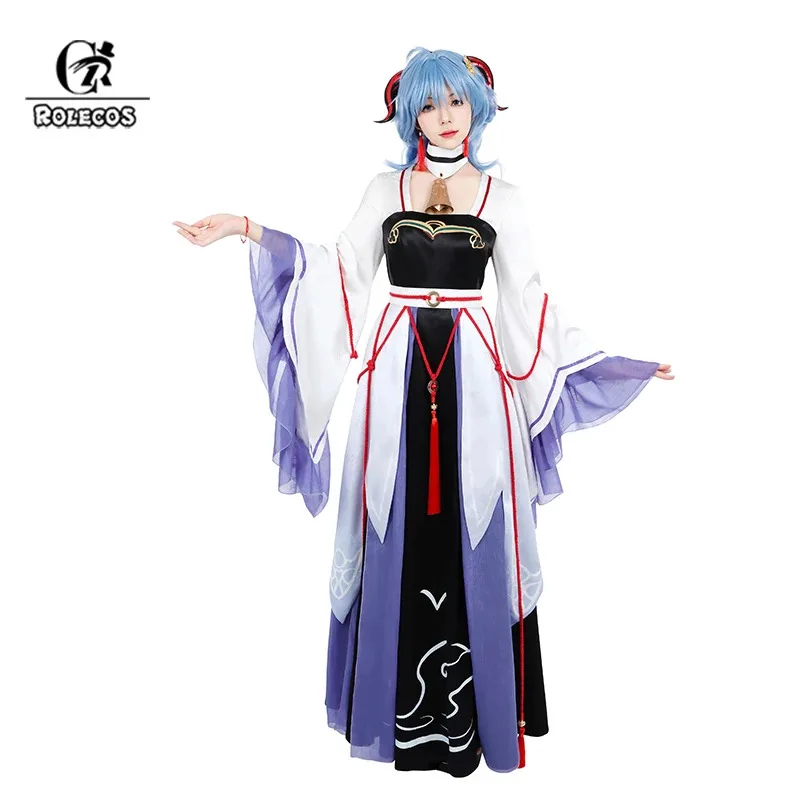 

ROLECOS Original Ganyu Dress Game Genshin Impact Women Halloween Costume Party Outfit Ganyu Cosplay Costume